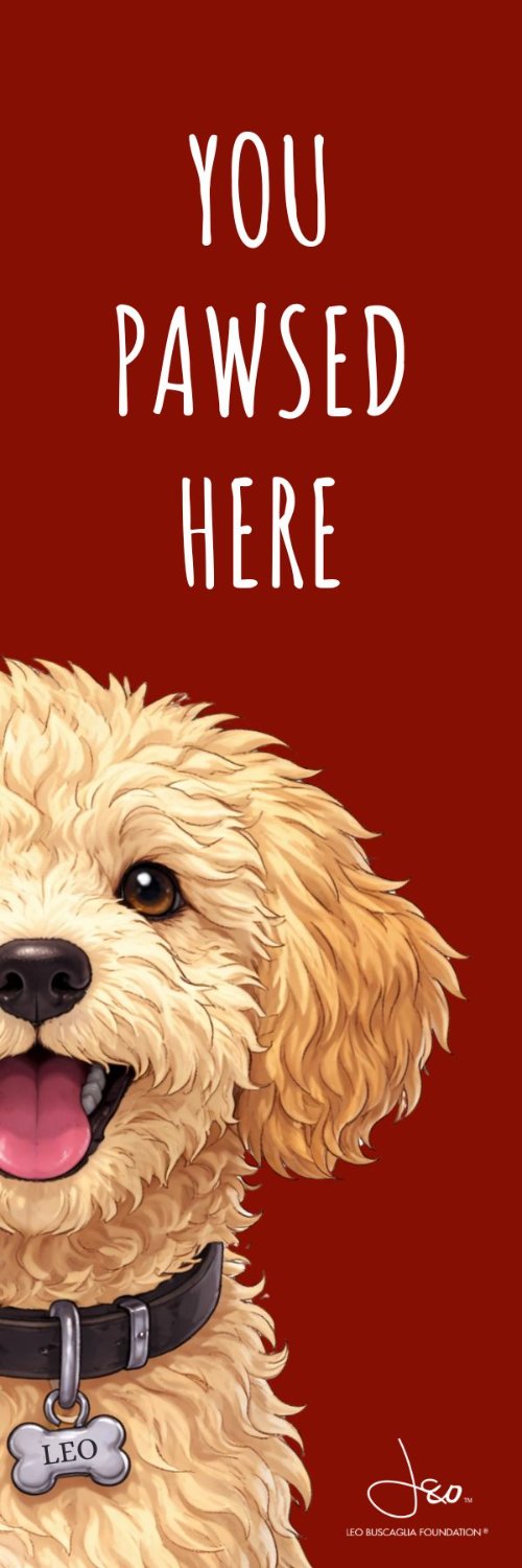 You Pawsed Here bookmark featuring Leo the dog