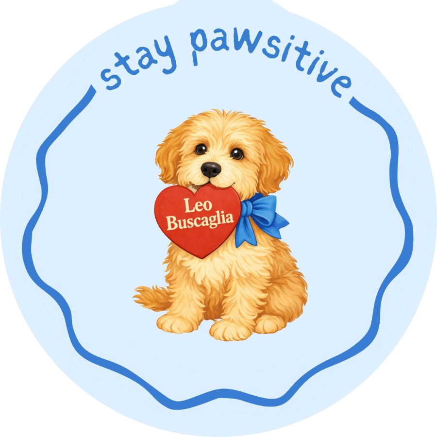 Stay pawsitive sticker in blue